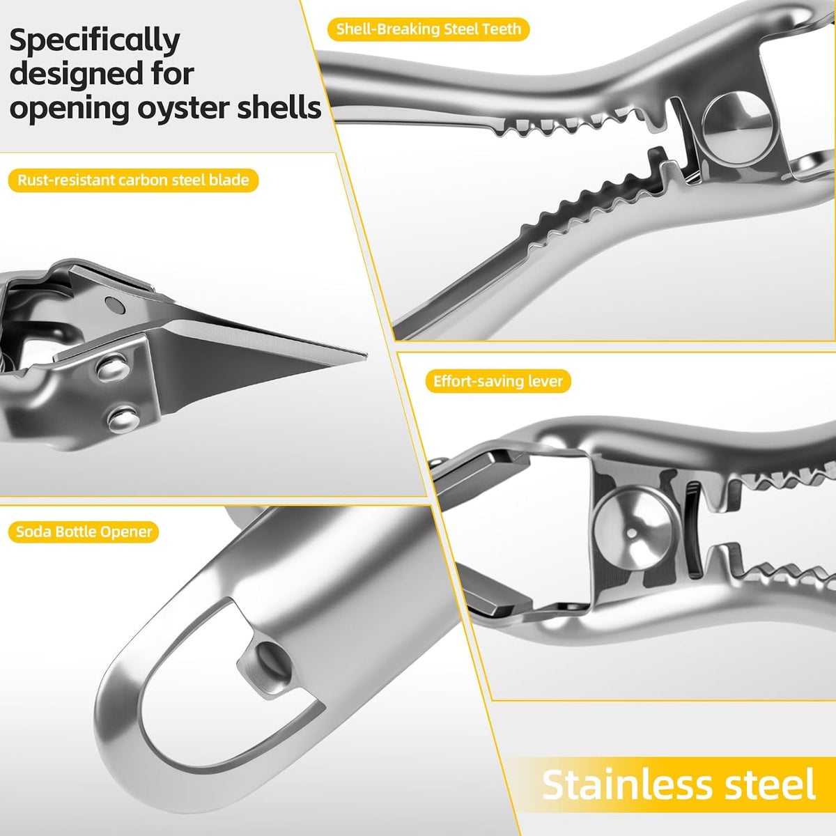 Oyster Shucker Machine,New Stainless Steel Handheld Oyster Shucking Kit