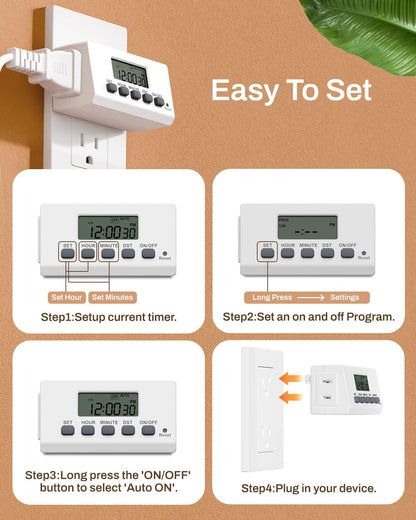 BN-LINK Indoor 7-Day Programmable Digital Timer Outlet, 2 Outlets