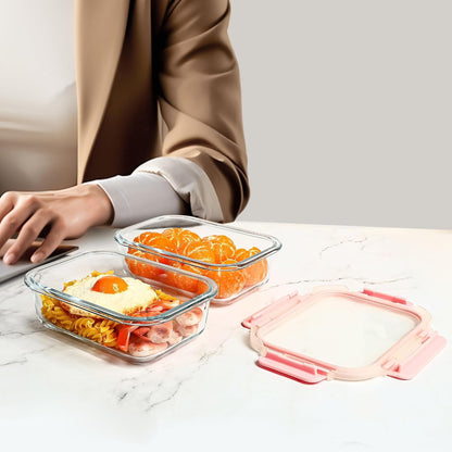 Glass Food Storage Containers 10 Pack - 22Oz Meal Prep Container Set with Lid, Airtight Snap Lock, Microwave Freezer Oven Dishwasher Safe, Lunch Box for Work, Grey