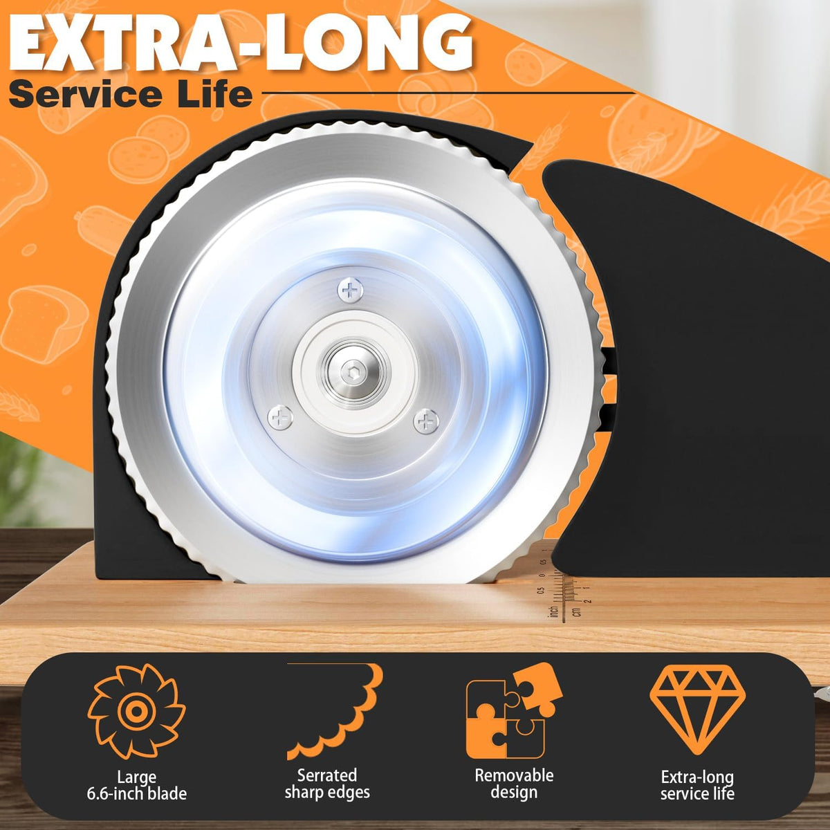 Manual Adjustable Bread Slicer Bread Cutter for Homemade Sourdough Slicer, Suction Cup Bottom, with Scale Line Plate and Food Clip and Plate(White)
