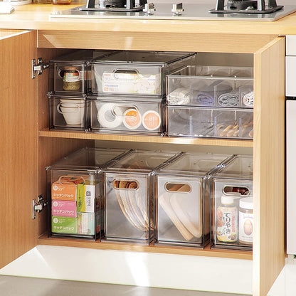 shopwithgreen Refrigerator Organizer Bins with Pull-out Drawer, Drawable Clear Fridge Drawer Organizer with Handle, Plastic Kitchen Pantry Storage Containers , 2 Pack, 3.7QT