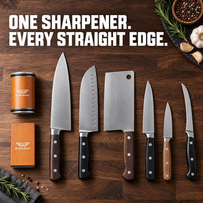 Rolling Knife Sharpener Kit with Diamond & Ceramic Discs (Brown)