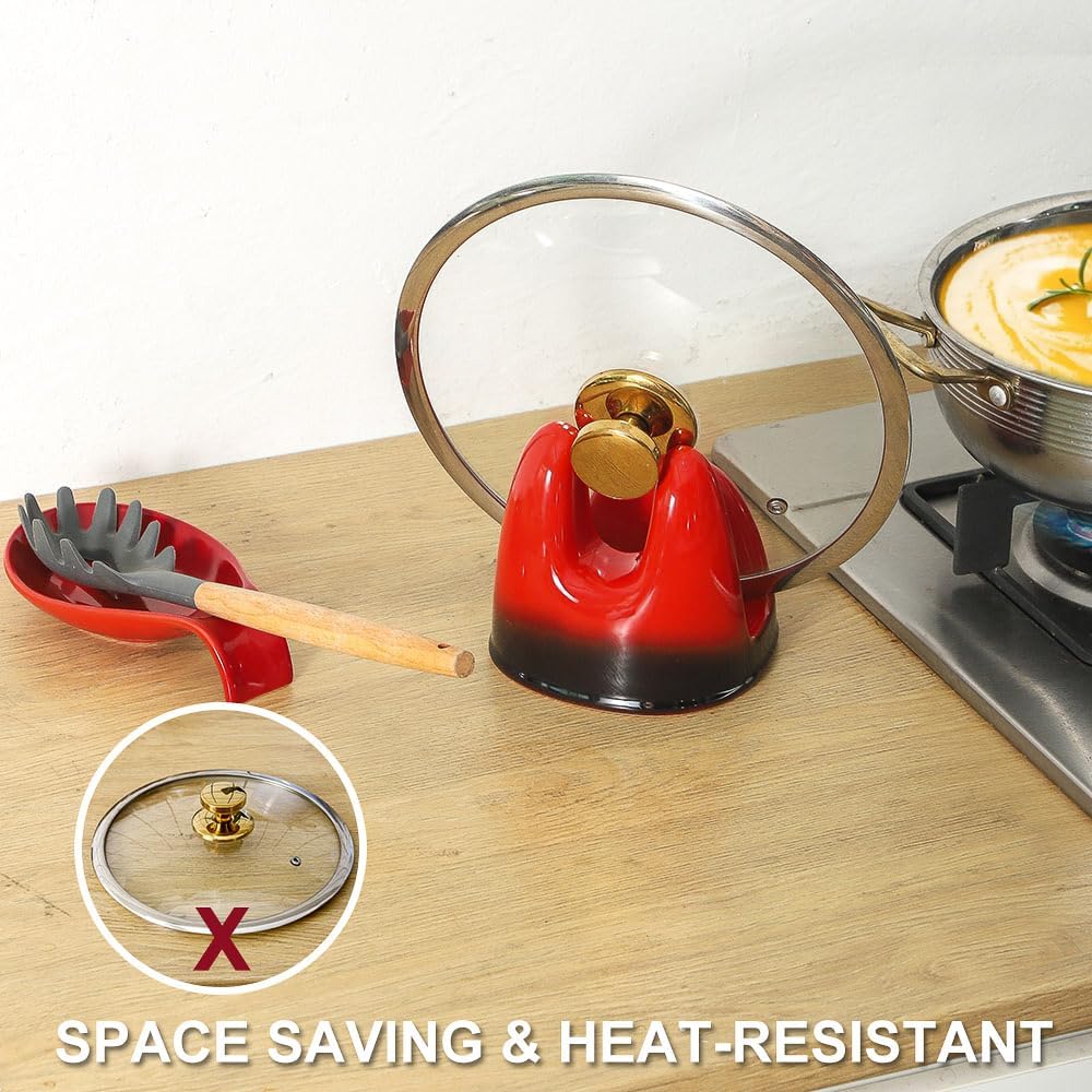 Nihow Ceramic Pot Lid Holder While Cooking for Kitchen Counter/Stove Top