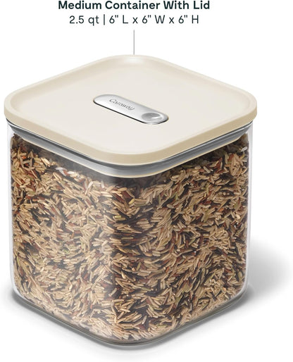 Caraway 4qt Glass Airtight Food Storage Container with Lid – Non-Toxic, BPA-Free Kitchen Storage Container – Stackable, Space-Saving Airtight Container for Dry Goods and More - Mist