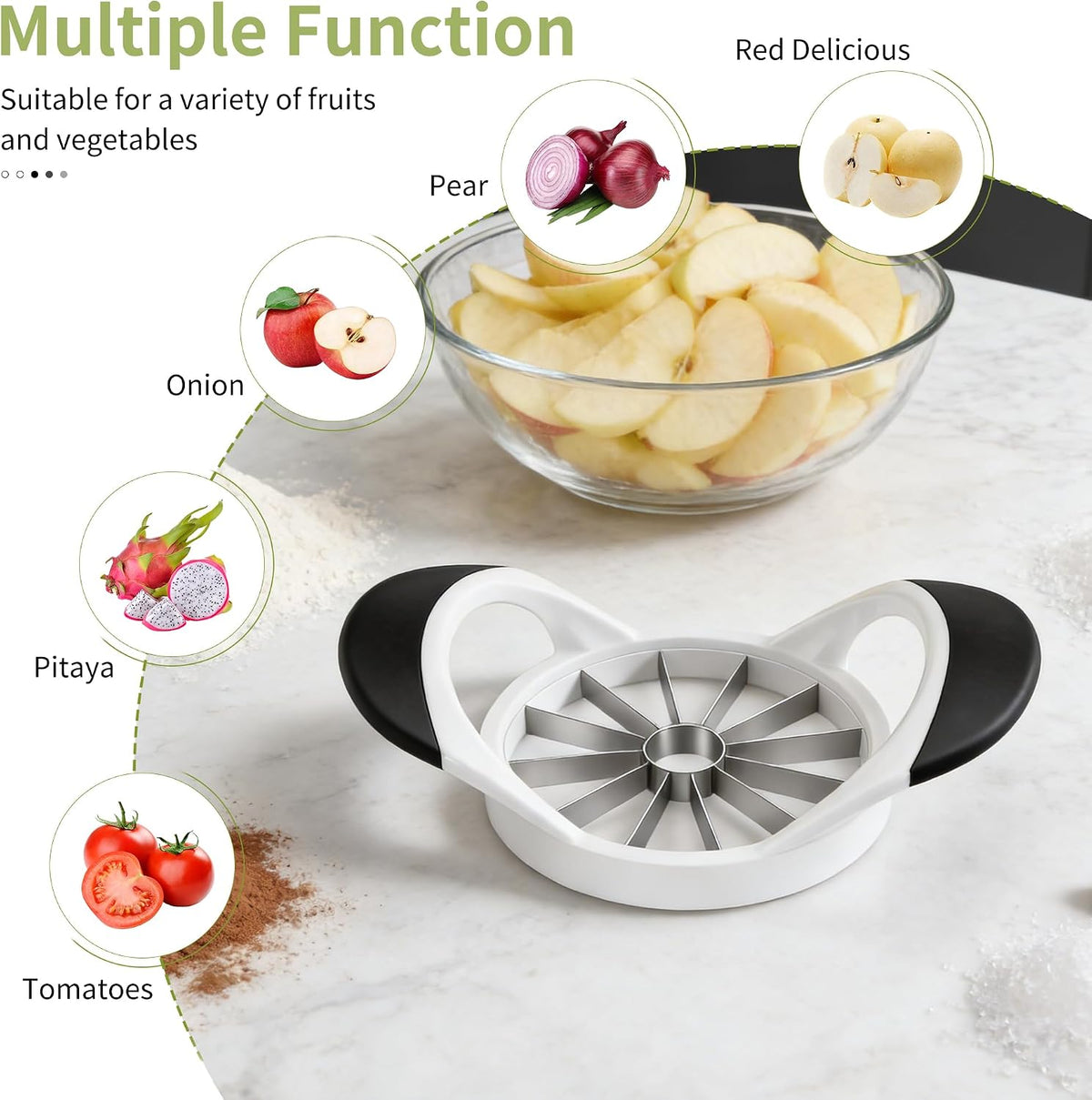 -BINGBING- Apple Cutter, 4.72 Inch Apple Corer - Apple Slicer Tool