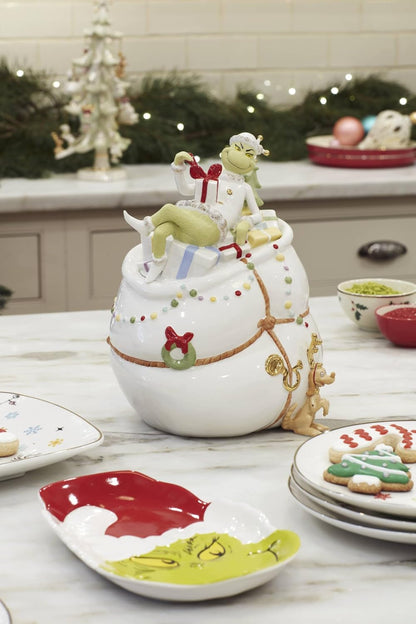 Lenox 898096 Merry Grinchmas Chip & Dip Bowl, Christmas Dishes, Festive Holiday Serveware
