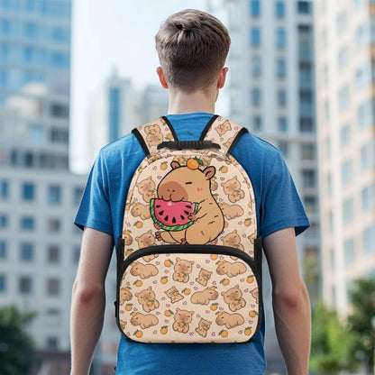 Highland Cow Backpack with Lunch Box Set for Kids Sunflower School Backpack for Girls Boys Back to School Bag Student Travel Backpacks Reusable Utensils Pen Case Water Bottle Bag 5PCS