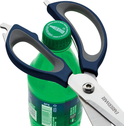 Farberware 4-in-1 Kitchen Scissors, High Carbon Stainless Steel, Black
