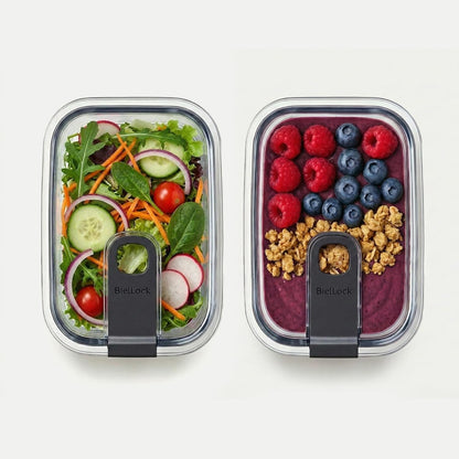 carrotez Clear Food Storage Containers with Easy-Open Lids, 2.7 Cup Ecozen Plastic Small Meal Prep Containers, Airtight, BPA-Free, Stackable, Reusable, Set of 4