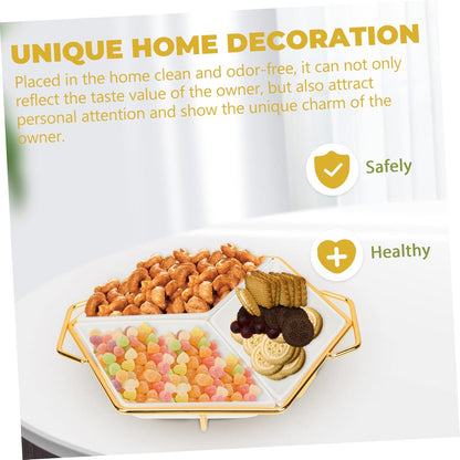 Diamond Platter - Multi-Grids Snack Tray for Dried Fruits Cookies and Candies - Ideal for Kitchen Dining Picnics and Gatherings