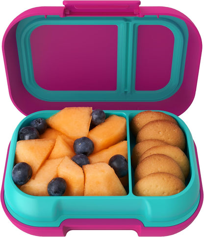 Bentgo Kids Snack - 2 Compartment Leak-Proof Bento Box Container for Snacks and Small Meals, Easy-Open Latch, Dishwasher Safe, BPA-Free for School, Daycare, & Sports - Ideal for Ages 3+ (Gray)