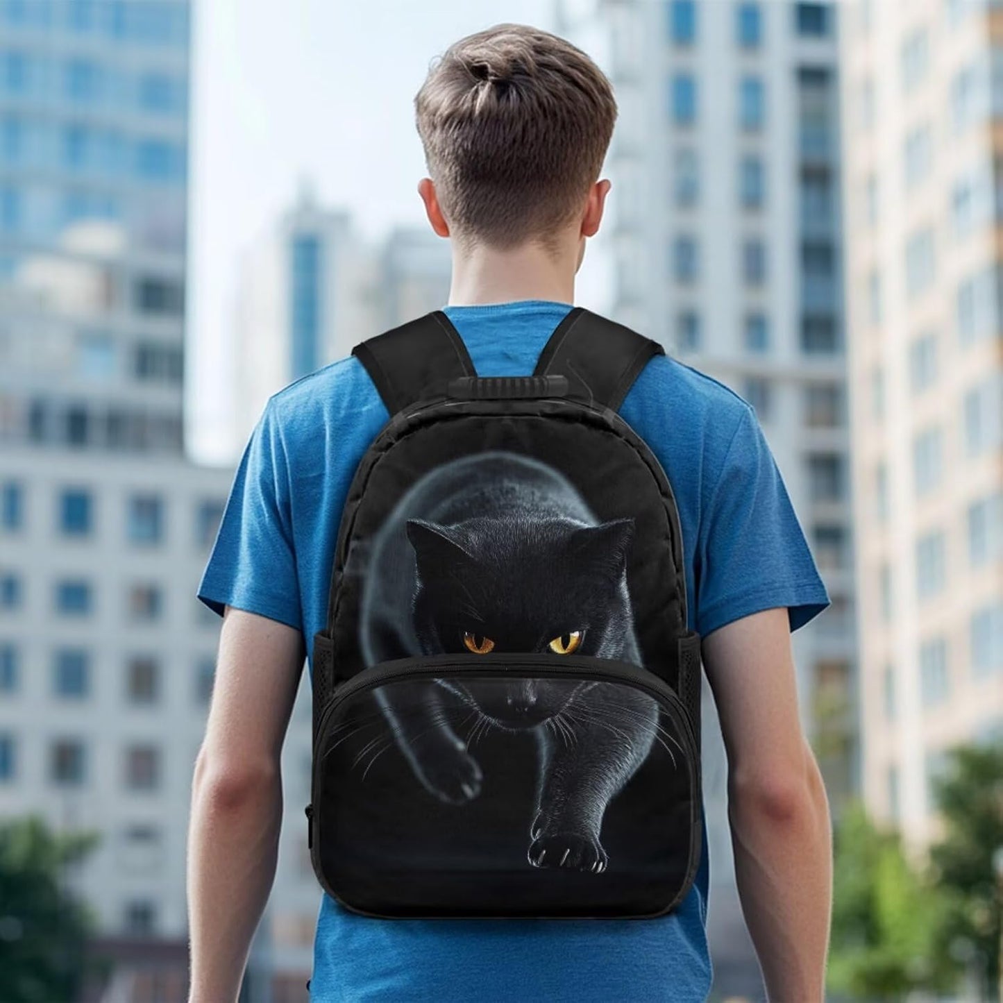 Highland Cow Backpack with Lunch Box Set for Kids Sunflower School Backpack for Girls Boys Back to School Bag Student Travel Backpacks Reusable Utensils Pen Case Water Bottle Bag 5PCS
