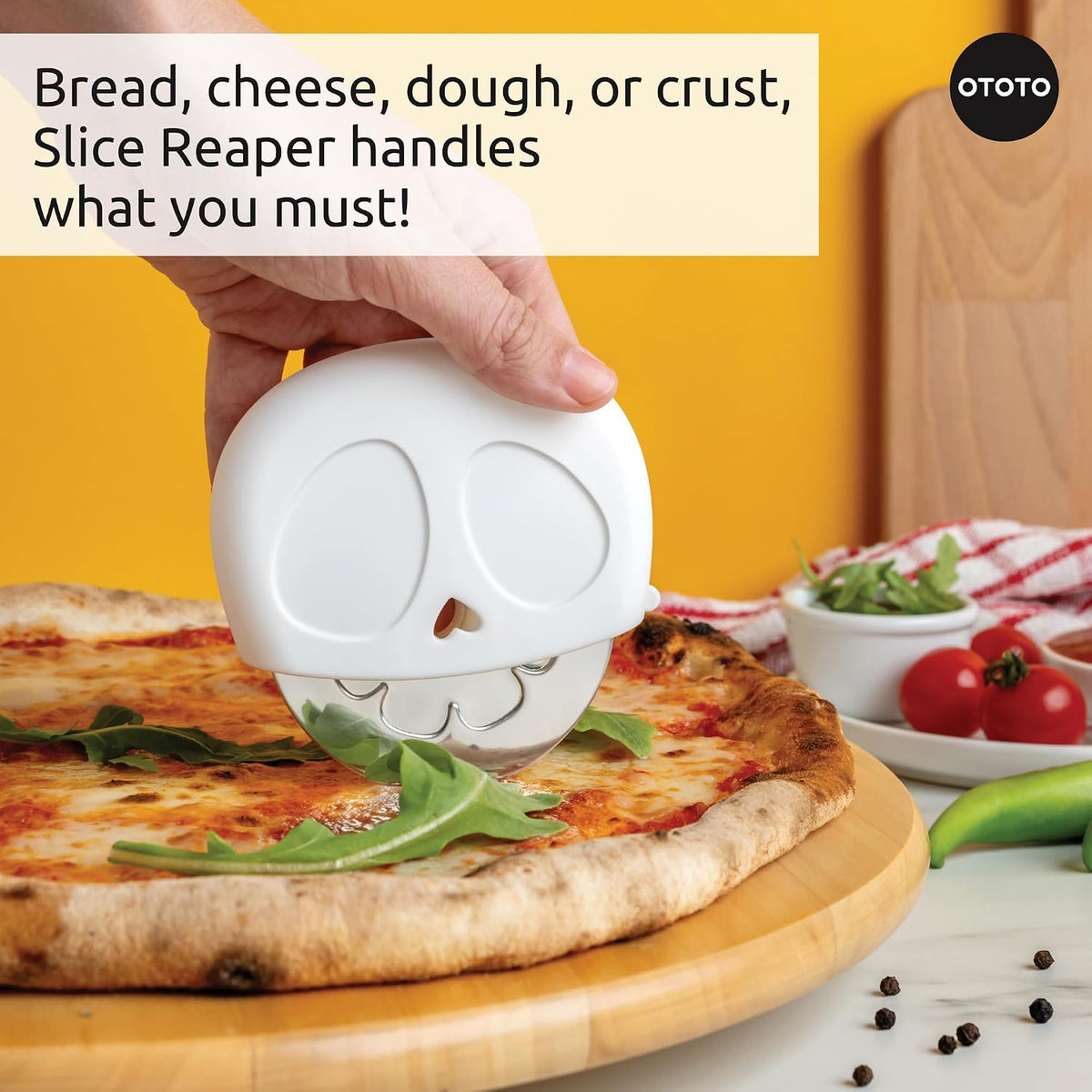 OTOTO Kitty Cut Pizza Cutter Wheel - Pizza Cutters Stainless Steel, Funny Kitchen Gadgets and Kitchen Gifts, Cat Gift for Women Cat Lovers (kitty cut)