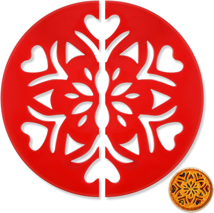 2 Pack Pie Crust Cutter, 10 Inch Heart Design for Decorate Pie Crusts