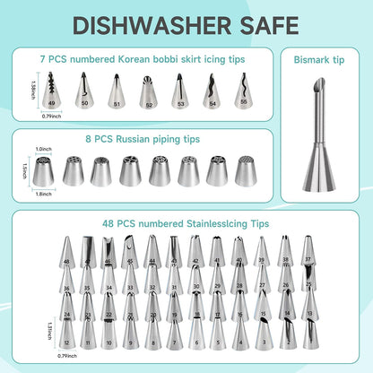 Aluminum Cake Decorating Kit, Baking Supplies Tools for Beginners & Pros