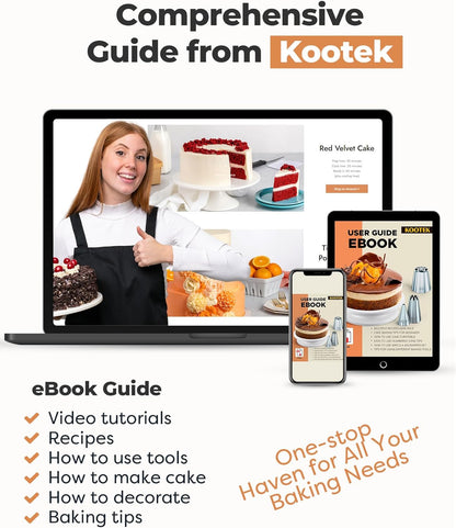 Kootek Cake Decorating Kit with Turntable Baking Supplies for Beginner Pros