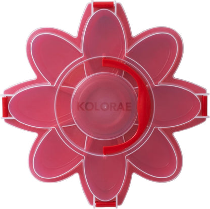 KOLORAE Flower Snack Serving Tray - 9 Compartment Party Platter with Dressing Cup for Chips and Dip, Fruits and Veggies - Game Day & Summer Entertaining Tray