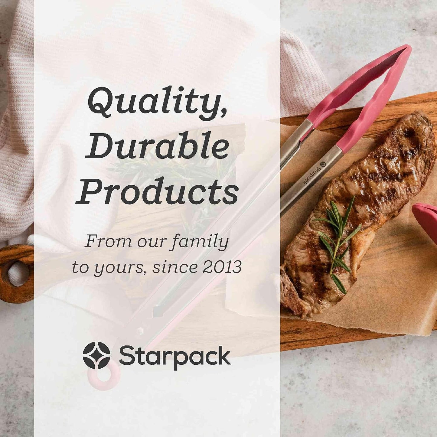 StarPack Premium Silicone Kitchen Tongs Set of 2 (9-Inch & 12-Inch) - Stainless Steel with Non-Stick Silicone Tips, High Heat Resistant to 480°F, For Cooking, Serving, Grill, BBQ & Salad (Cherry Red)