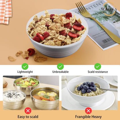 Wheat Straw Bowl Sets,8 PCS Unbreakable Cereal Bowl 26 OZ,Microwave and Dishwasher Safe Bowls,Bowl Sets for Camping and Picnic BPA Free Colorful Salad Bowls for Serving Soup,Oatmeal and Fruit Etc…