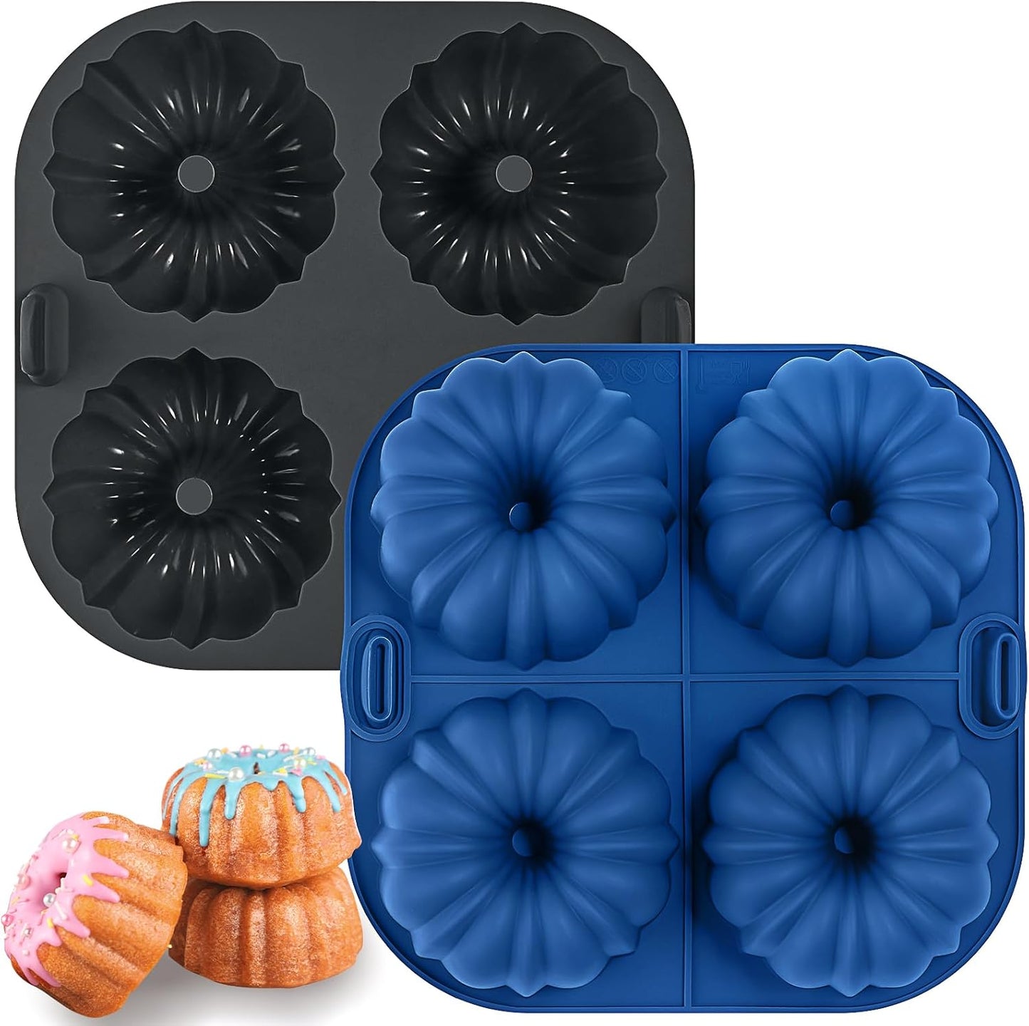 Webake Silicone Air Fryer Muffin Pan for Baking Egg Bites Silicone Mold, Nonstick 1.8 Inch Mini Muffin Tin BPA Free Set of 2