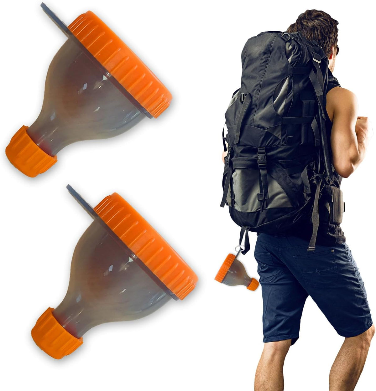 2Pack Protein Powder Container to go Portable Supplement Funnels for Filling Bottles with Protein Powder Compartment Pill Storage, Great for Workout, Travel, to-Go, Fitness