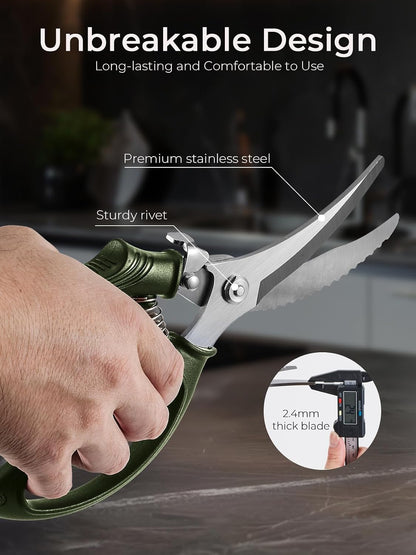 Kitchen Scissors, Forged Stainless Steel Heavy Duty Kitchen Shears, Dishwasher Safe Cooking Scissors for Meat, Poultry & Vegetables