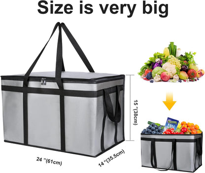 musbus Extra large XXXL Insulated Food Delivery Bag Cooler Bags Keep Food Warm Catering Therma Catering Bag for doordash 22x14x13 Cooler Bags Therma Shopper hot warming RED Pizza BLACK