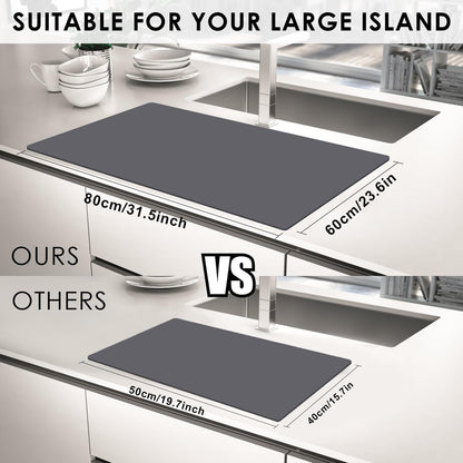 Extra Large Silicone Mat, 31.5x23.6 Inch Heat Resistant Mat for Kitchen Counter, Non Stick Silicone Baking Mat for Dough and Pastry, Thick Silicone placement Countertop Protector, Black countertop mat