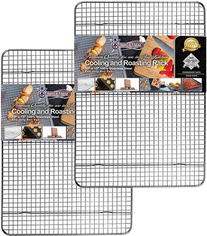 Kitchenatics 4-Tier Stackable Cooling Rack Space Saving Baking Set, 15x10"