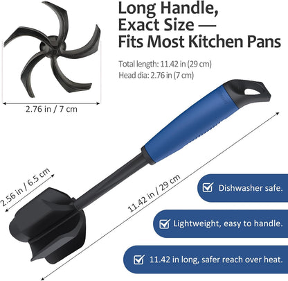 Ourokhome Meat Chopper and Potato Masher, Heat Resistant Nylon Ground Beef Smasher for Hamburger, 5 Curved Blades Nonstick Safe Mixer & Stirrer, Practical Kitchen Gadgets, Mint