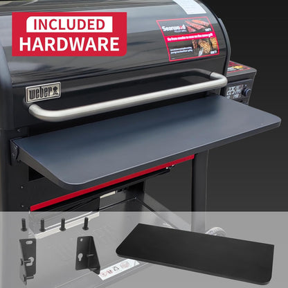 Upgraded Grill Table for Weber Kettle 22"/18"/26", Master Touch 22", Smokey Mountain, Recteq Pellet Grill RT-B380, Prep Station with Cutting Board, Basin, 4 Hooks, Shelf for Weber Kettle Accessories