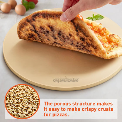 Arcedo Pizza Stone 16 Inch, Round Baking Stone for Bread, Cordierite