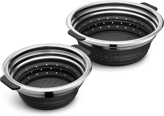 HexClad 2-Piece Steamer Basket Set, Heat-Safe to 425ºF, Dishwasher Safe