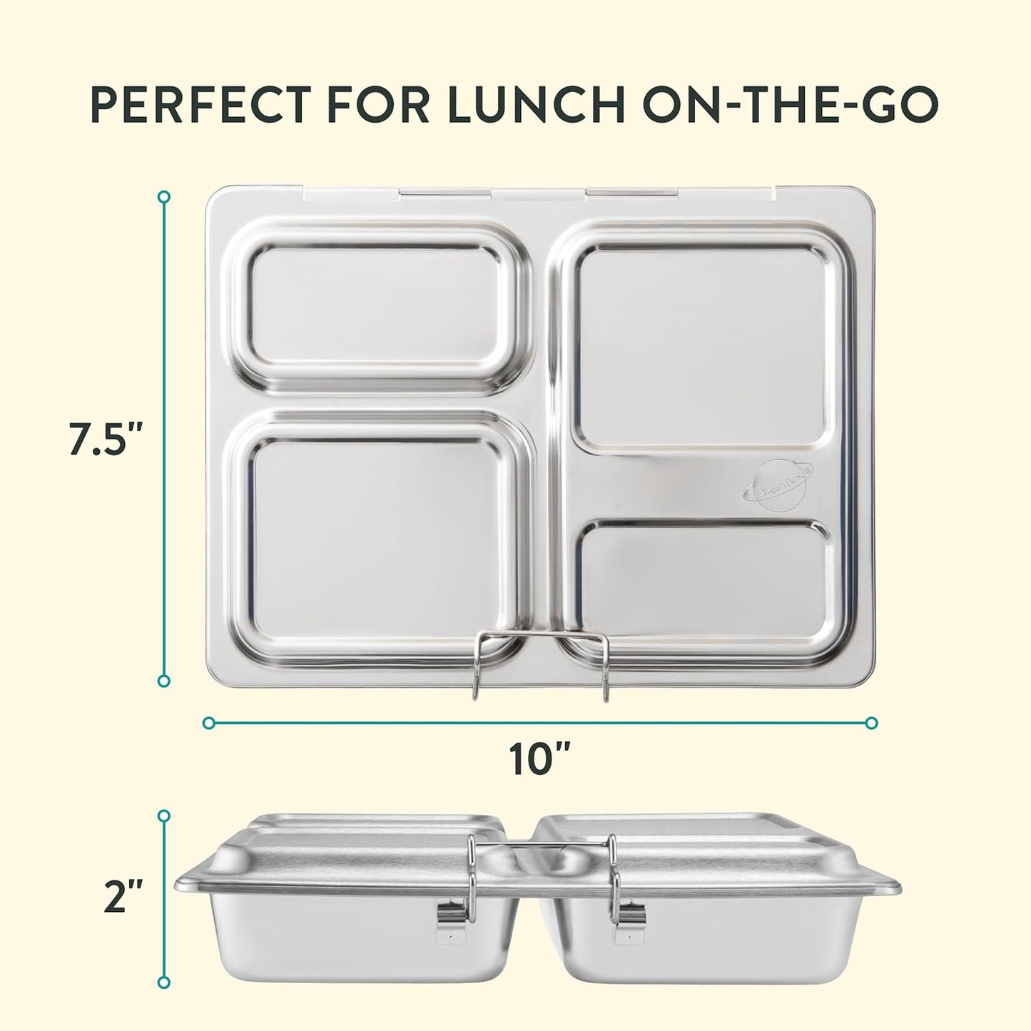 PlanetBox Rover Stainless Steel Bento Box Style Lunch Box for Kids with 5 Compartments – Durable, Dishwasher Safe and BPA-Free Food Container