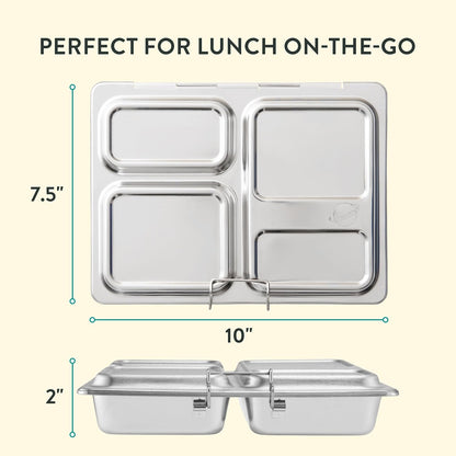 PlanetBox Rover Stainless Steel Bento Box Style Lunch Box for Kids with 5 Compartments – Durable, Dishwasher Safe and BPA-Free Food Container