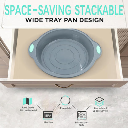 To encounter 2Pack Silicone Muffin Pan with Metal Frame, 12 Cup Regular Size Cupcake Pan, Non-Stick Baking Tray, Food Grade Baking Molds for Oven, Dishwasher Safe