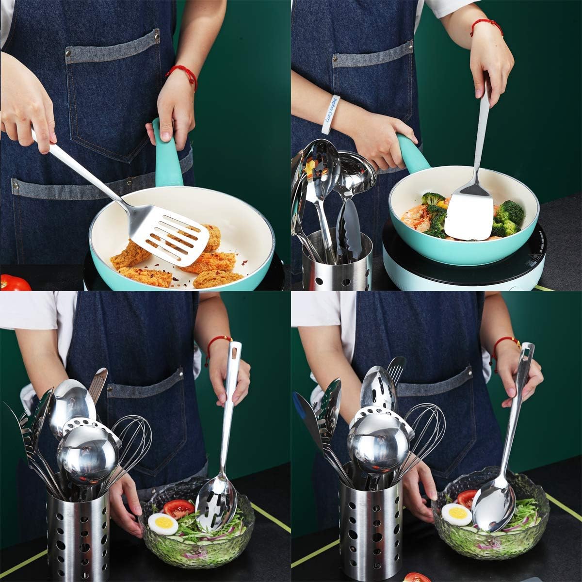 Stainless Steel Spatulas, Berglander Slotted Turner, Metal Turner For Cooking, Kitchen For Nonstick Cookware, Barbecue Spatulas, Dishwasher Safe, Easy to Clean
