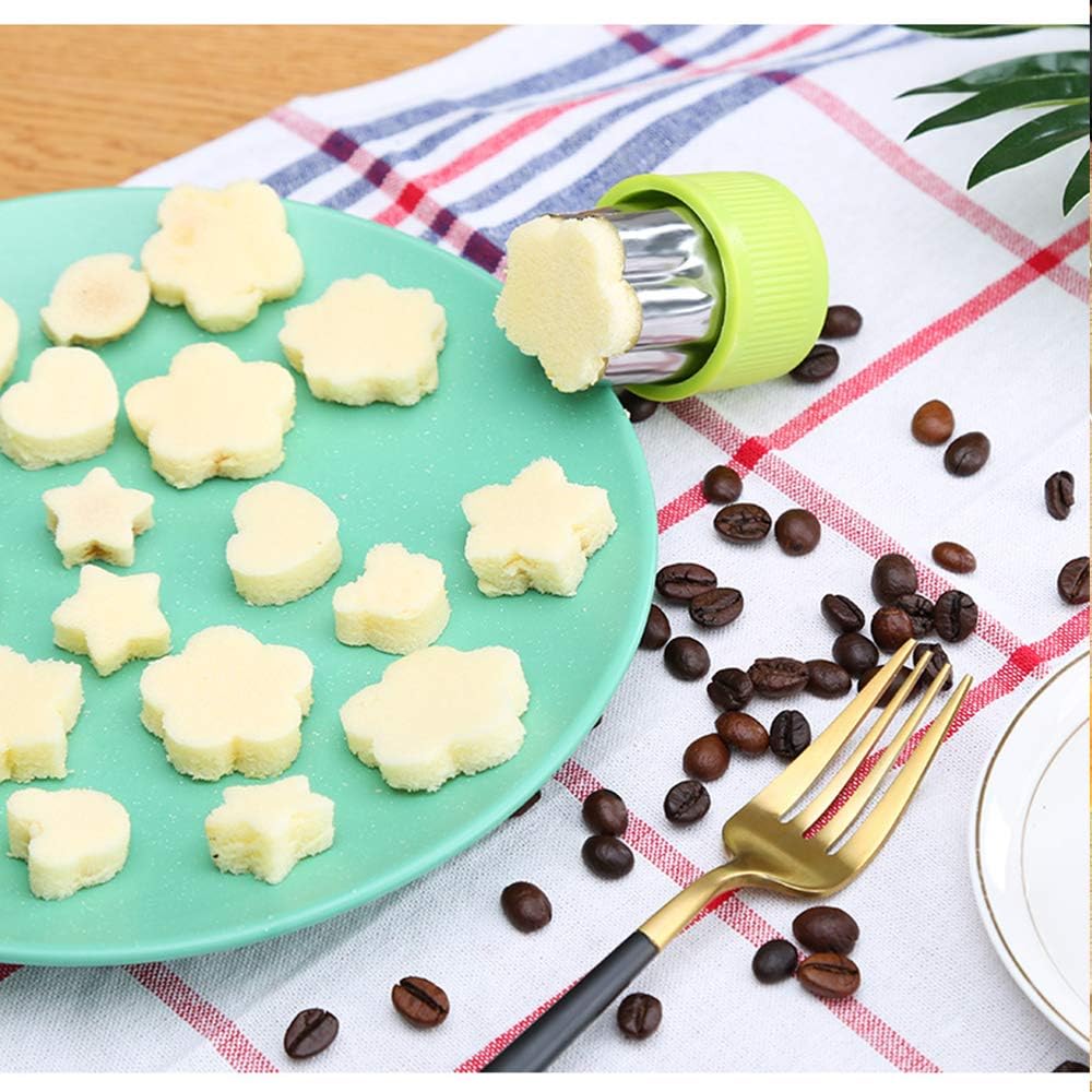 14 Pcs Fruit Vegetable Cookie Cutters Shapes Sets Stainless Steel Food Mini Pie Cookie Stamps Mold for Kids Baking,Bento Box and Decorating Tools