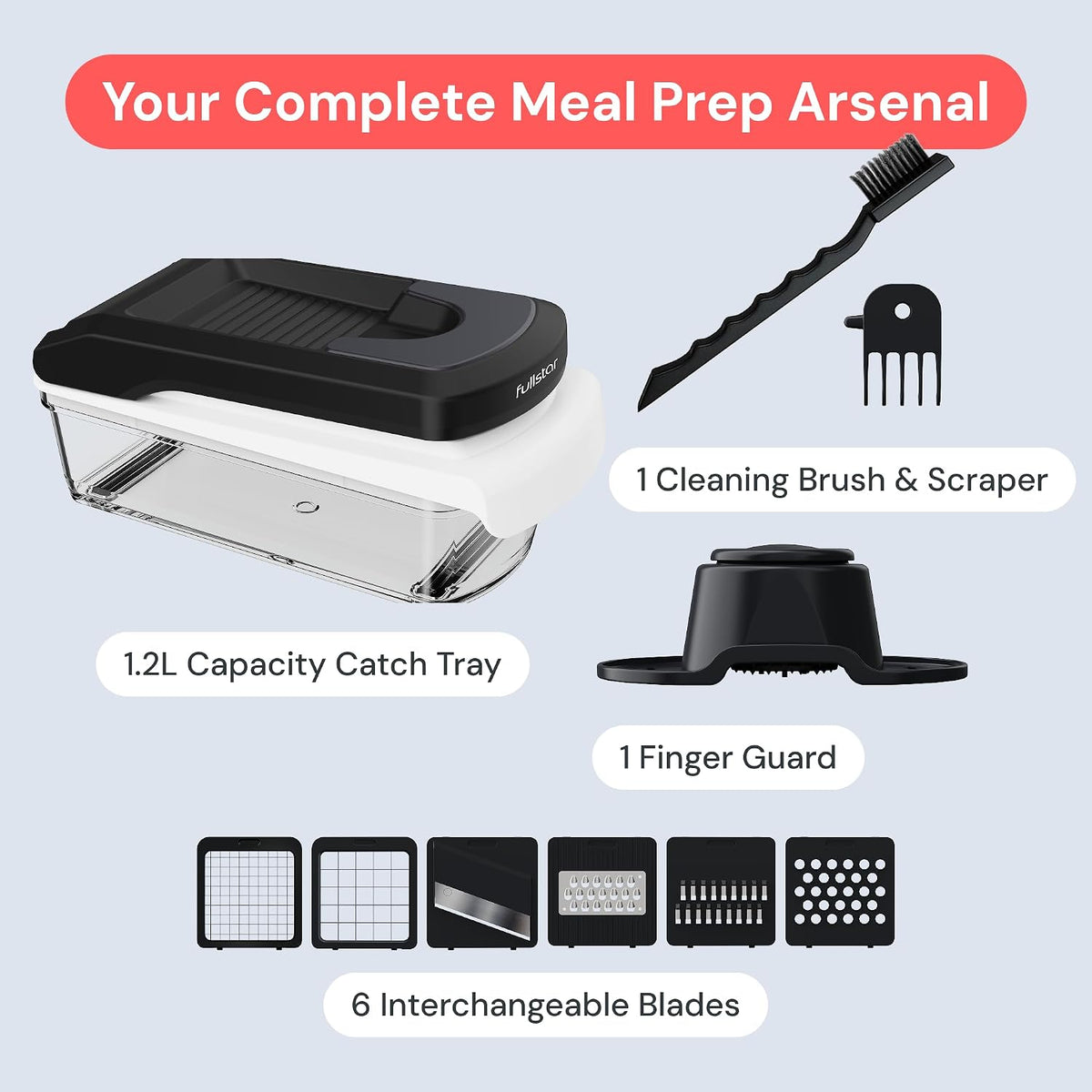 Fullstar Pro Core Vegetable Chopper & Mandoline Slicer, 6-in-1 Kitchen Tool