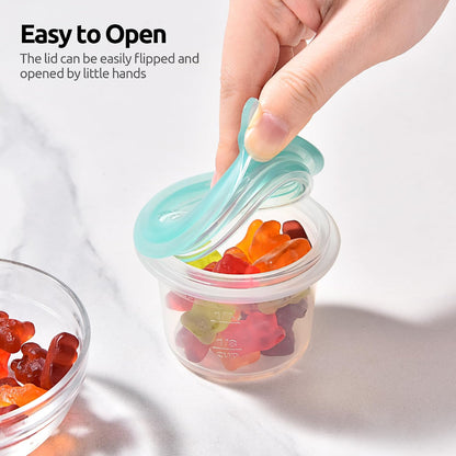 U-Taste Silicone Food Storage Containers Set: Meal Prep Box with Airtight Lid, Freezer & Microwave Safe, Date Marking Circle, Clear cup/oz/ml Measurement for Dry & Wet Deli -2oz/4oz/8oz/16oz, Aqua Sky