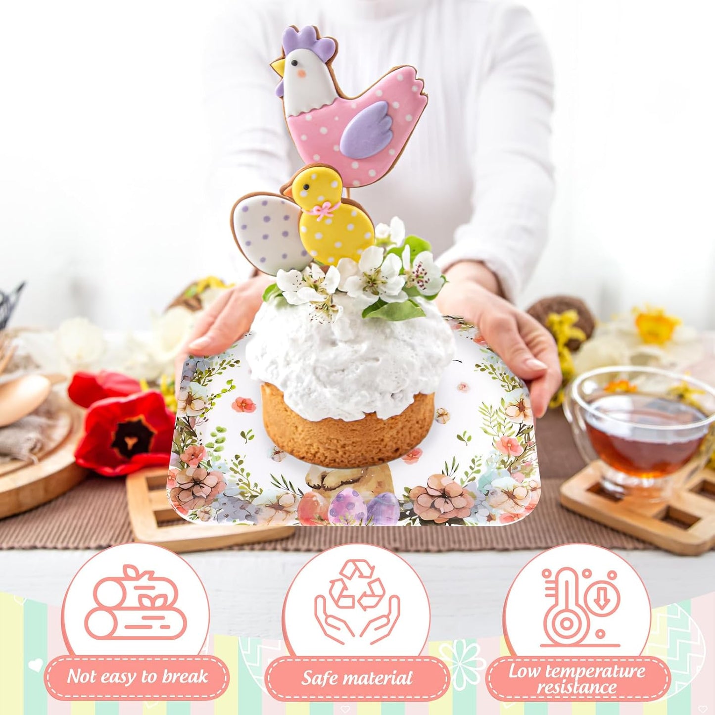 JarThenaAMCS 3Pcs Graduation Serving Trays 13 x 10 Inch Bachelor' s Hat Diploma Glitter Reusable Melamine Platter Congrats 2026 Grad Serving Dishes for Graduate Party Sharing Snacks Fruit Dessert