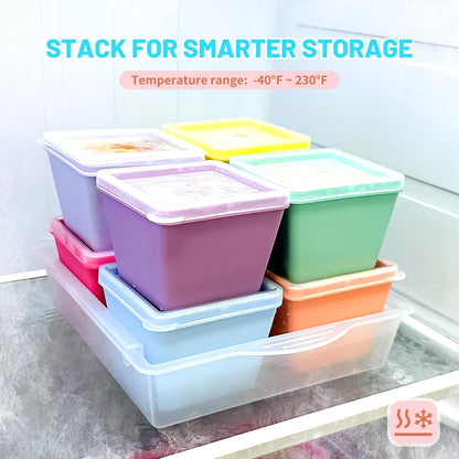 Gemice 1-Cup Silicone Freezer Molds with Lids, Individual 4-Pack Portion Soup Cubes Freezer Trays for Food Storage, Oven & Dishwasher Safe, BPA-Free, Silicone Freezer Containers for Meal Prep