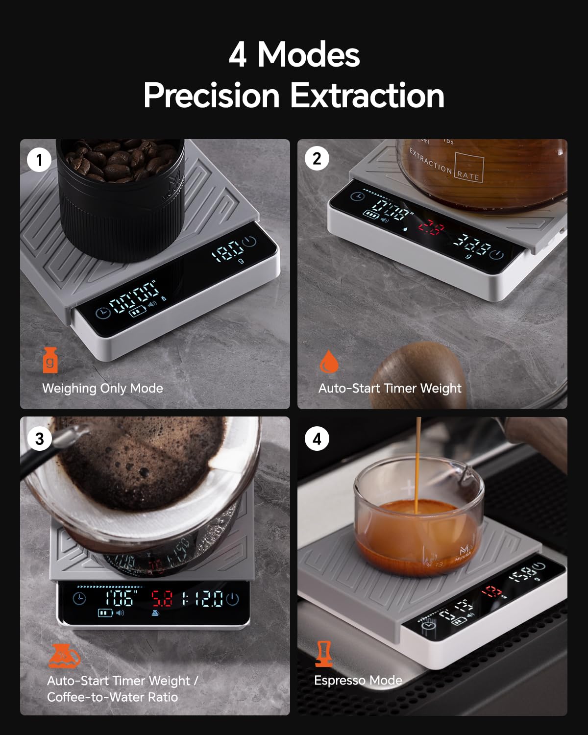Walnut Coffee Bean Scale Set with Spritzer, Coffee Lover Gifts