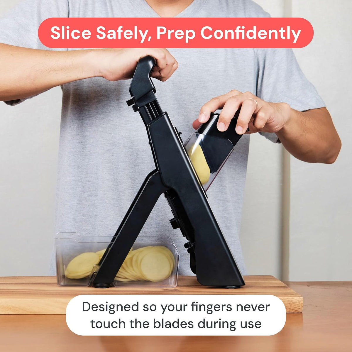 Fullstar Safer Mandoline Slicer for Kitchen Adjustable Veggie & Food Slicer