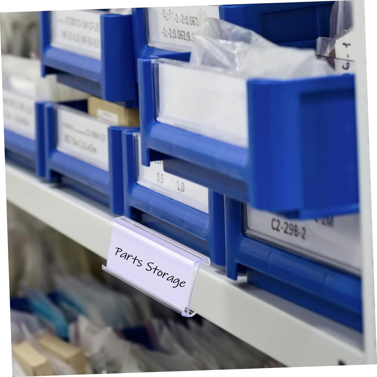 30 Set PVC Wire Shelf Label Holders for 34-35mm Shelves