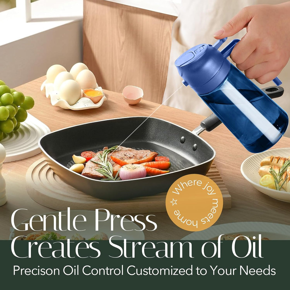 YARRAMATE 16oz/470ml Light-Blocking Dark Oil Sprayer for Cooking (Black)