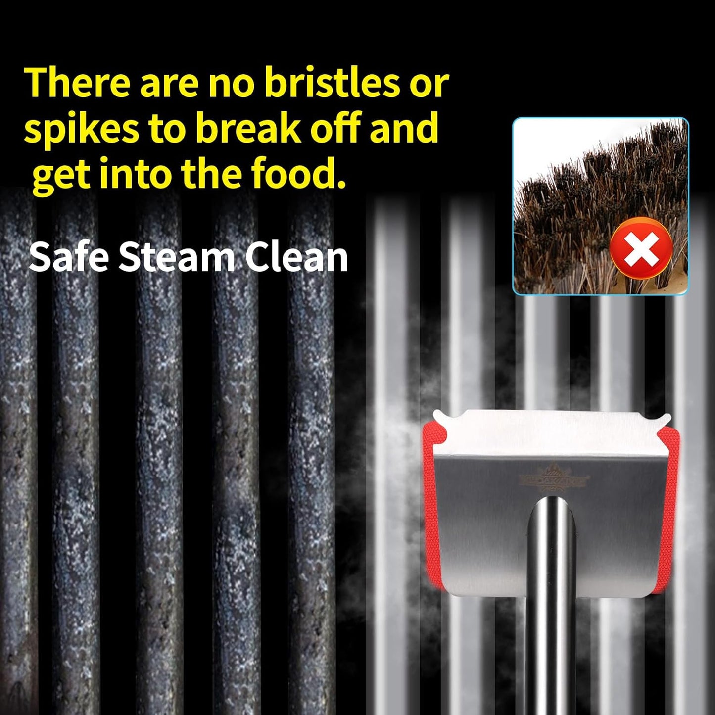 XUDAKAIXIN Bristle-Free Steam Grill Brush,No Bristle Shedding— Ultra Safe & Efficient BBQ Grill Cleaner for Outdoor Grill, for Men, Dad, or Any Grill Lover﻿