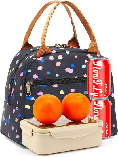FlowFly Insulated Lunch Cooler Bag - Tote Bag Organizer for Women/Men, Black - Colors A