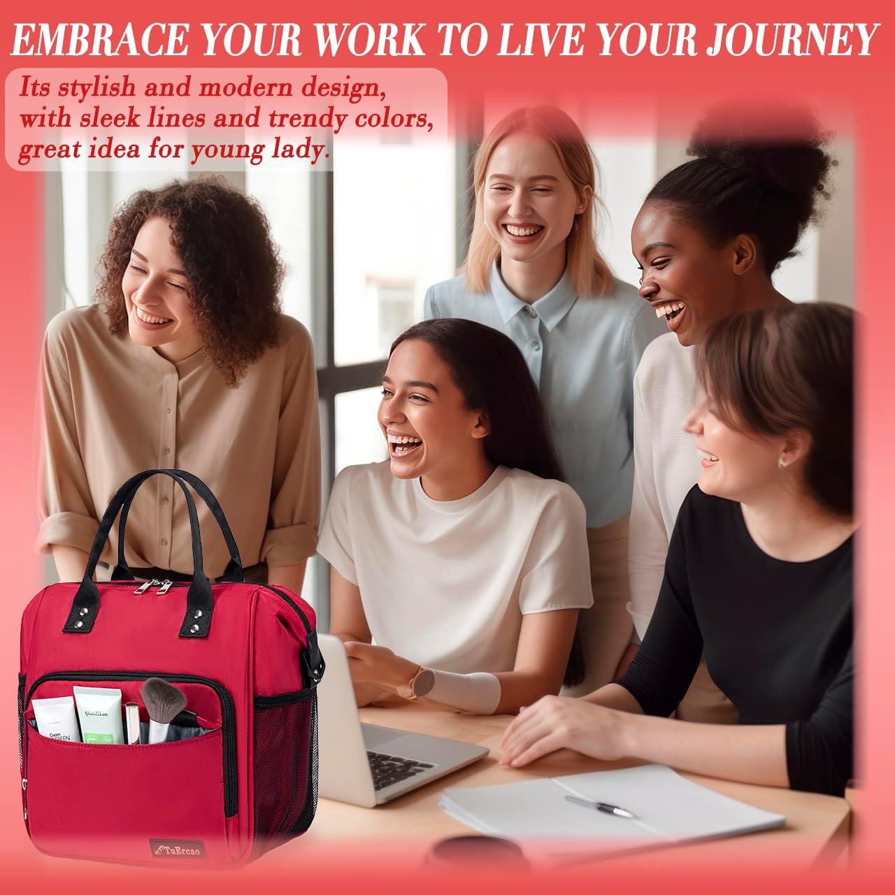 TuErCao Small Lunch Bag Lightweight Insulated Lunch Box for Women Work Portable Soft Cooler for Picnic Travel Road Trips, Loncheras para Mujer, Black