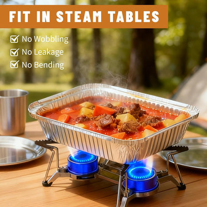 20 Pack 9x13 Aluminum Foil Pans with Lids - Heavy Duty Disposable Baking Pans, Oven Safe Steam Table Trays for Cooking, Meal Prep, Catering, Party, Food Storage & Transport - Silver, 2.5" Deep